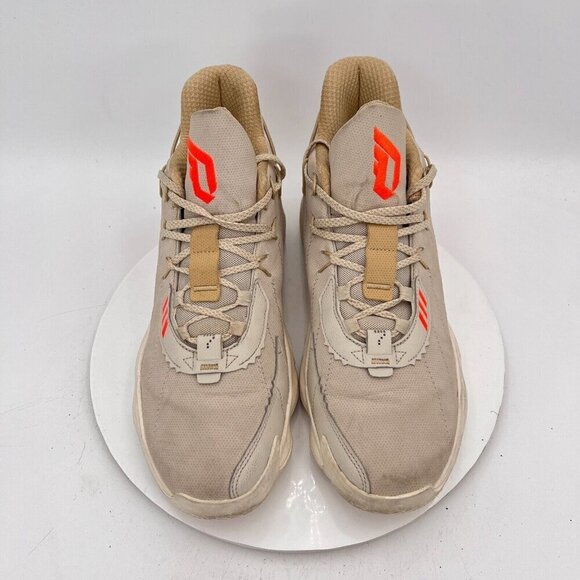 Adidas Dame 7 Bliss Men Size 11 FZ1046 Taupe Bright Orange Basketball Shoes - Picture 3 of 16